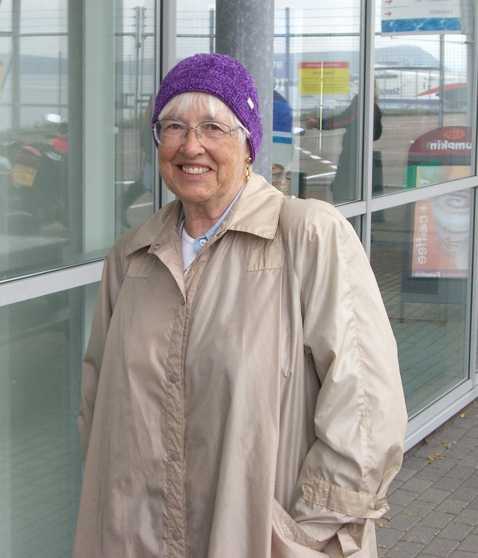 Gen in purple cap at Fishguard