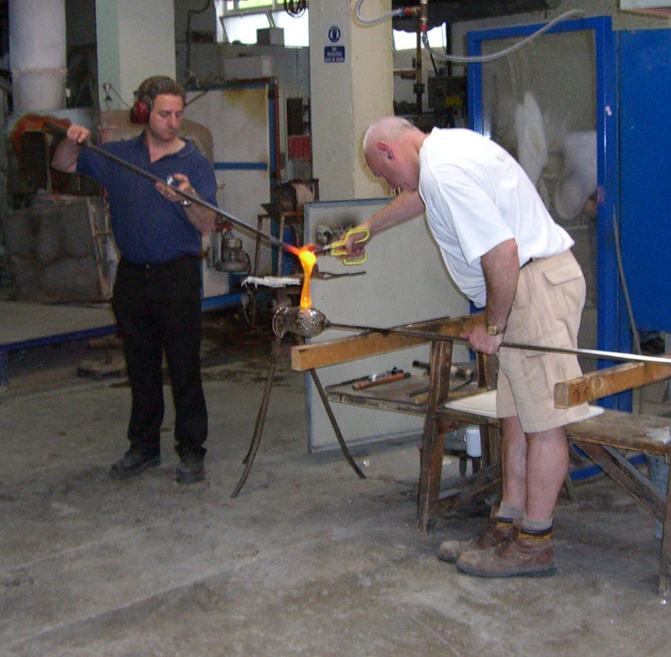 Adding handle to crystal pitcher