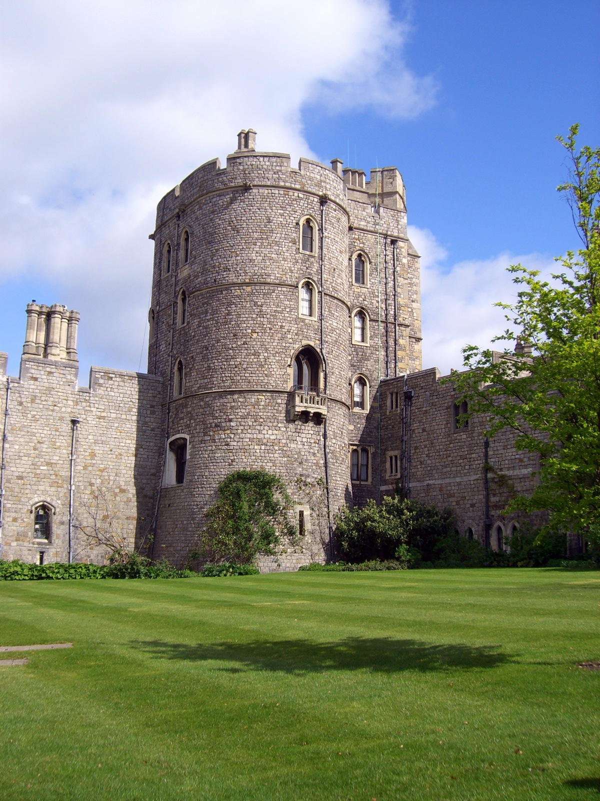 Castle turret with lawn